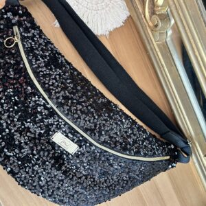 Sequins noirs fermeture bronze